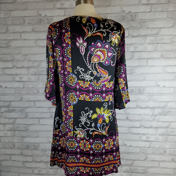 HALE BOB Silk Blend Floral Mosaic Print Dress - Picture 6 of 12